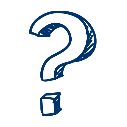 hand drawn blue question mark