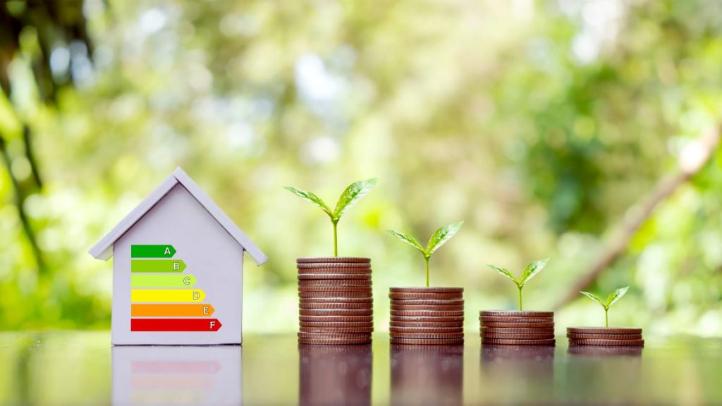 Energy efficient home savings concept