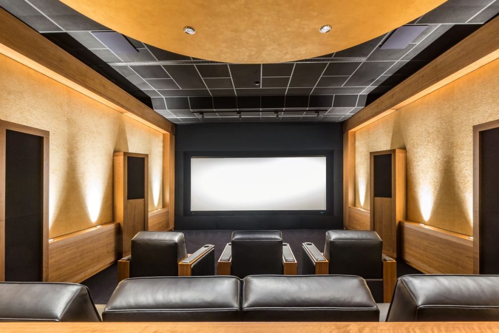 Luxurious home theater in finished basement
