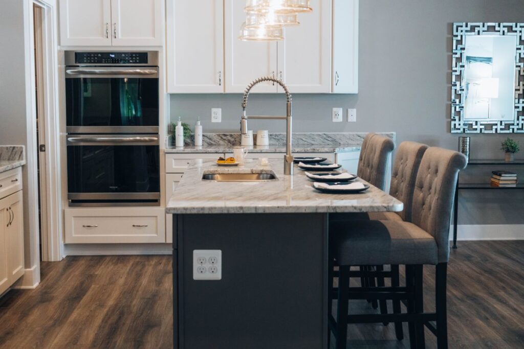Kitchen Island with Integrated Electrical Outlets